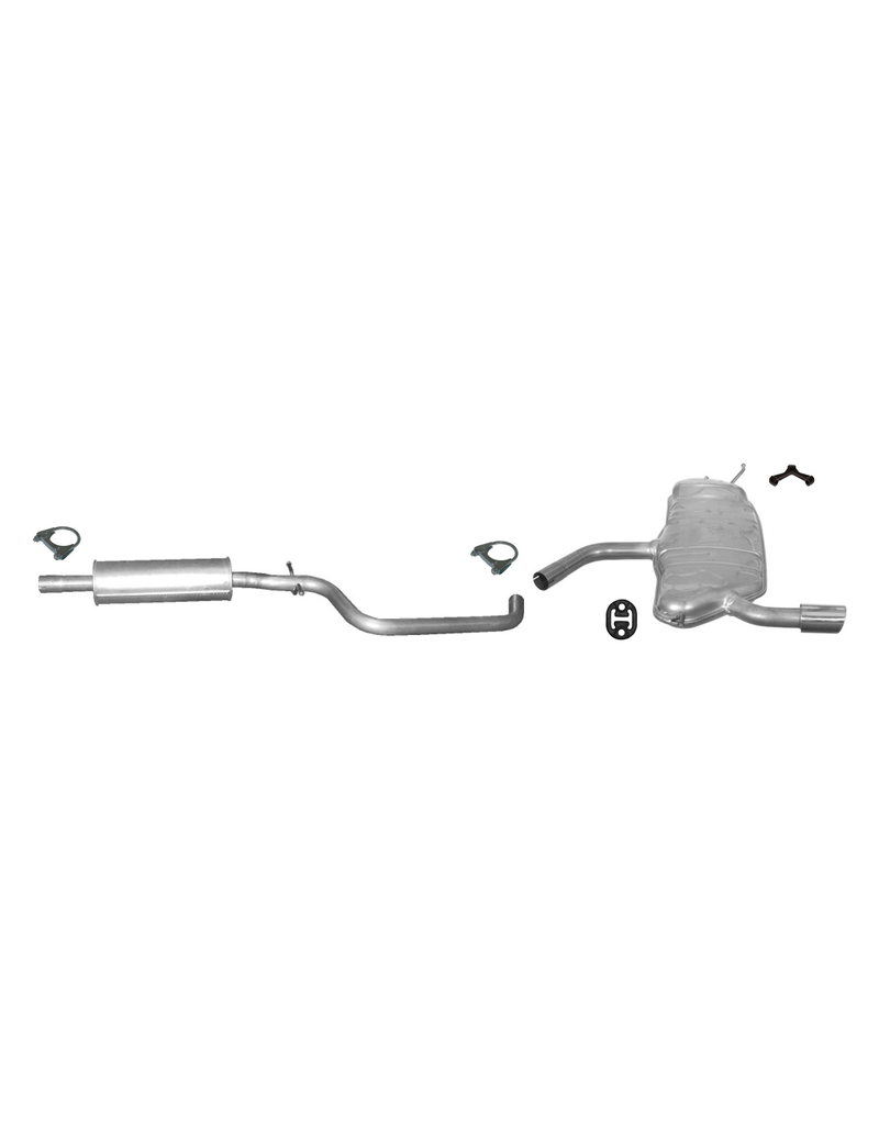 Edex Complete uitlaat Middendemper + Einddemper Audi A3 1.6