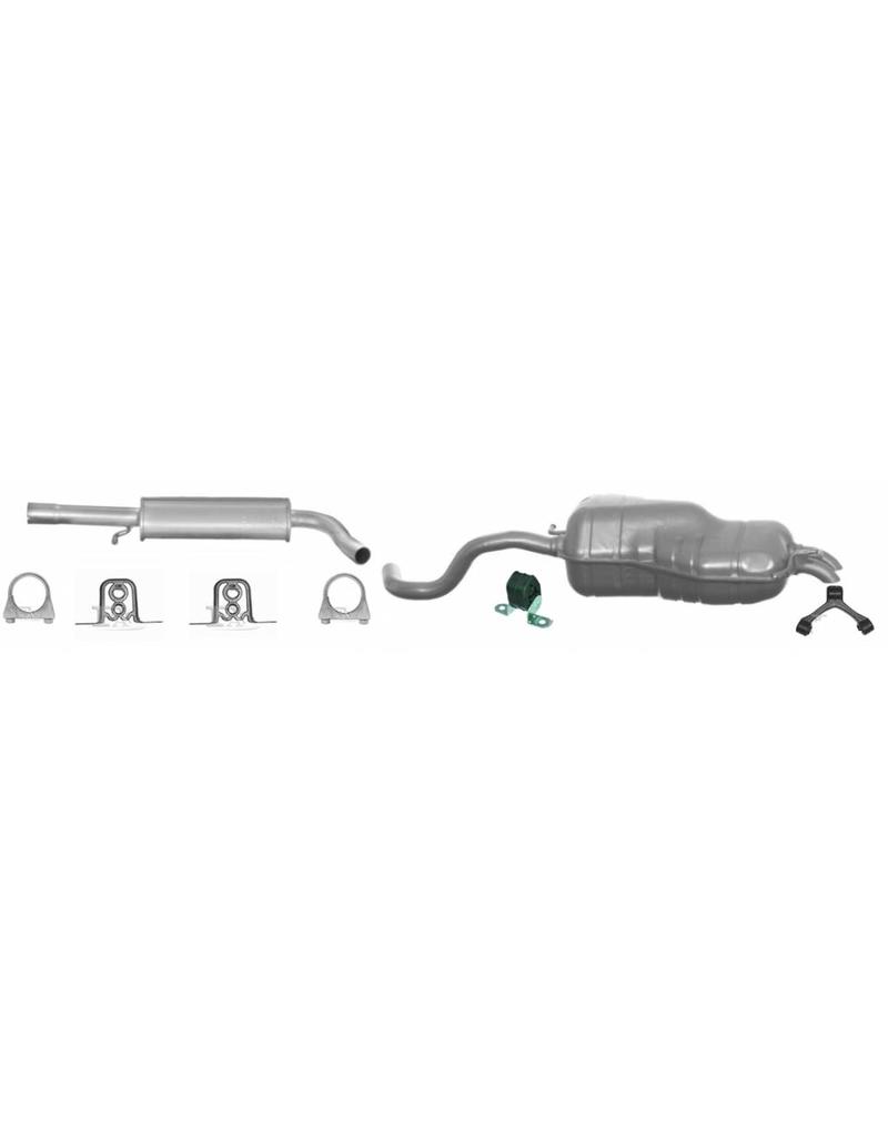 European Exhaust and Catalyst Uitlaatset, Einddemper + Middendemper Audi A3 / Seat Leon / Volkswagen Golf 4