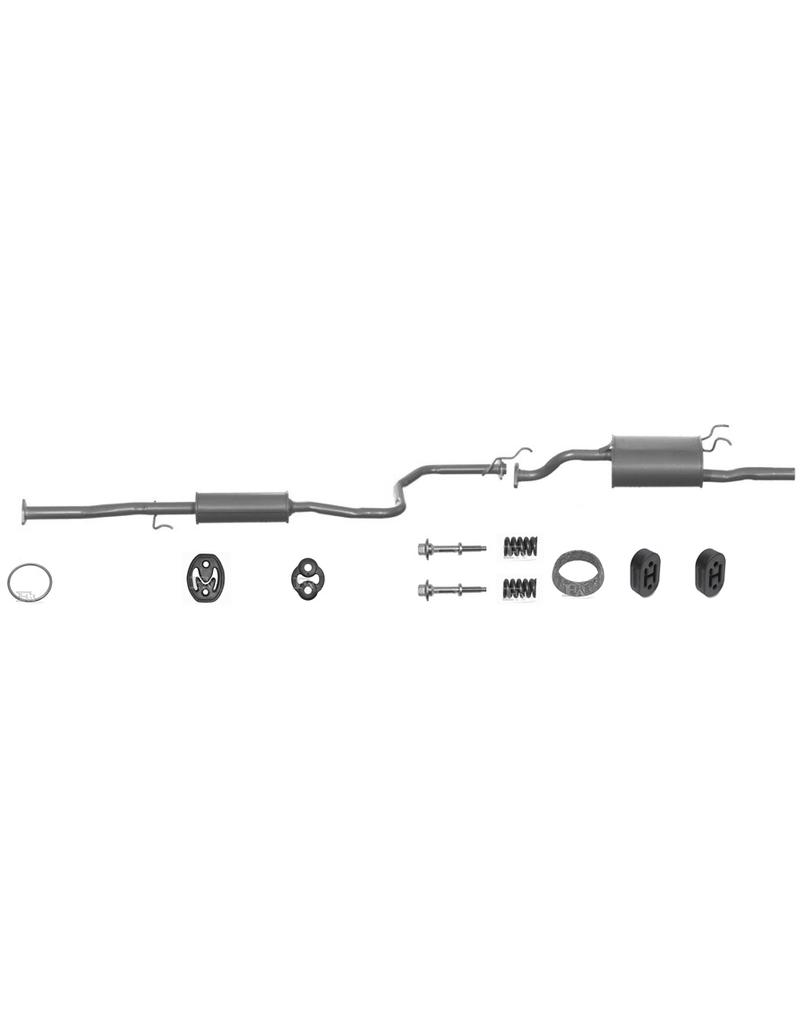 Edex Complete uitlaat Einddemper + Middendemper Honda Civic 1.4