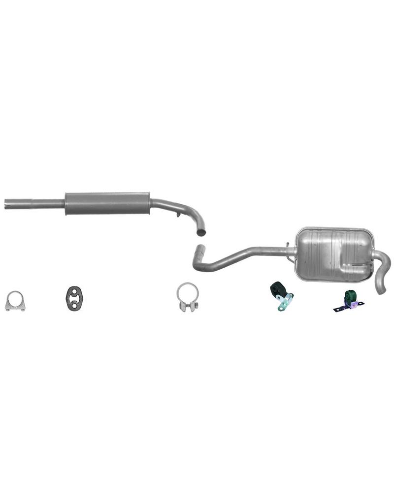 European Exhaust and Catalyst Uitlaatset, Middendemper + Einddemper Volkswagen Lupo 1.4