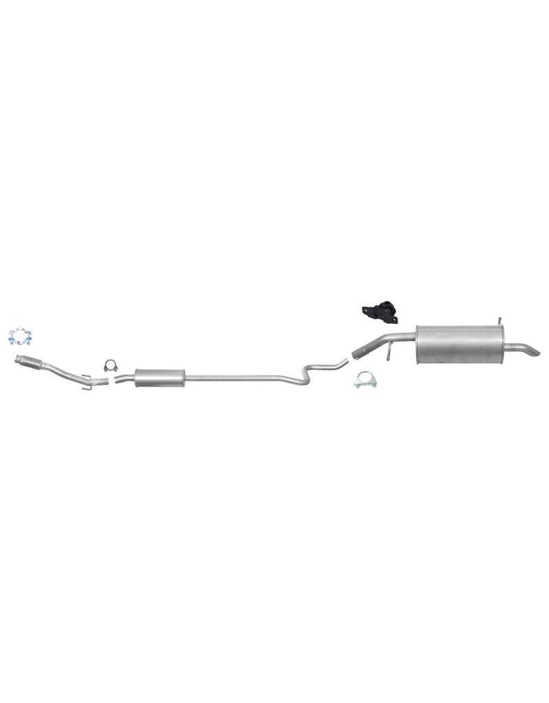 European Exhaust and Catalyst Uitlaatset, Einddemper + Middendemper Peugeot 207 1.4, 1.6