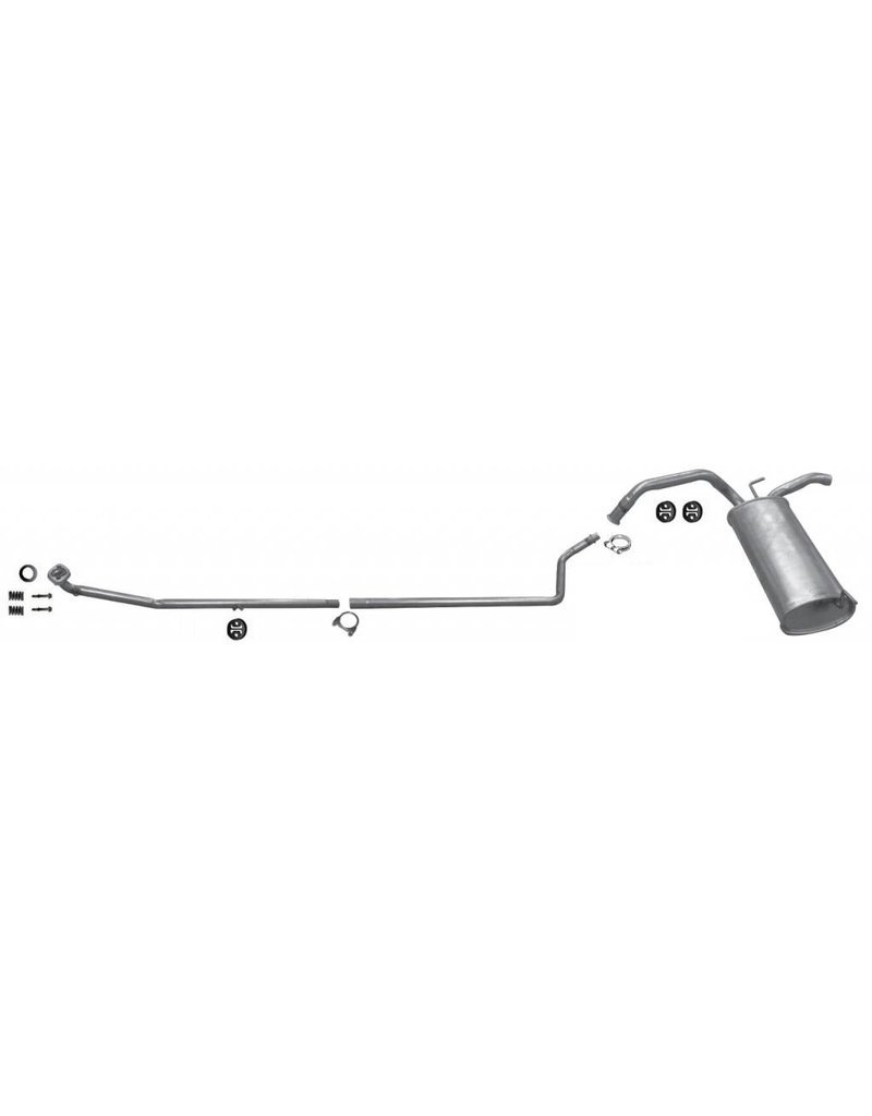 Edex Complete uitlaat einddemper + middenpijp Citroën C1, Peugeot 107, Toyota Aygo