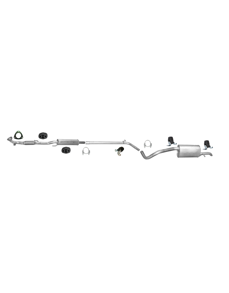 Edex Complete uitlaat Einddemper + Middendemper + Uitlaatpijp Volkswagen Fox 1.2