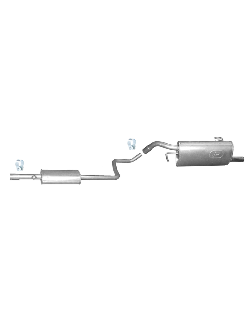 European Exhaust and Catalyst Uitlaatset, Einddemper + Middendemper Mitsubishi Colt, Smart Forfour