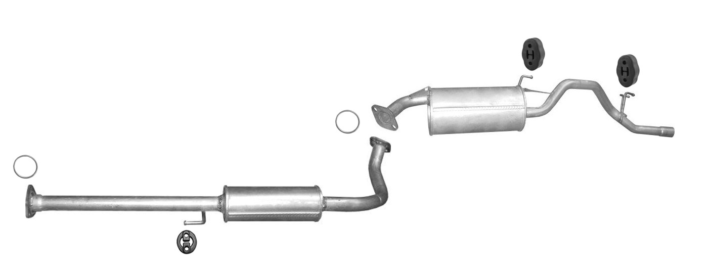 Complete uitlaat Middendemper + Einddemper Honda HRV Uitlaataanbiedingen