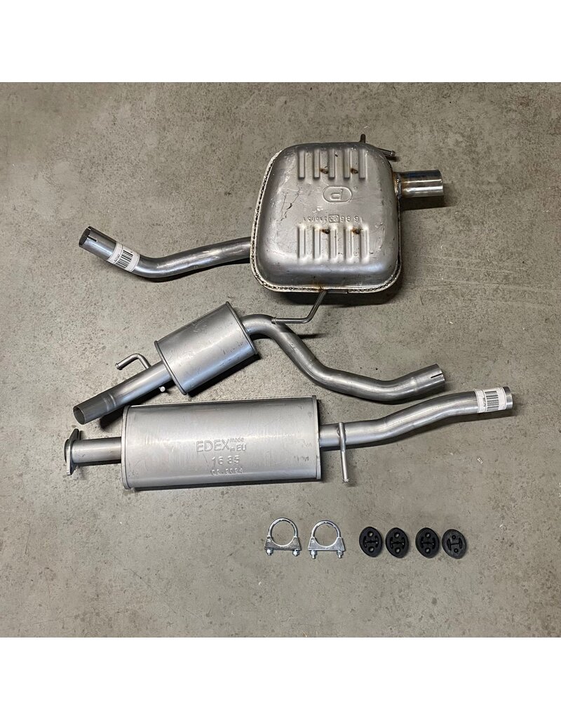 Polmo Complete uitlaat, Einddemper + Middendemper Alfa Romeo 147 1.6, 2.0