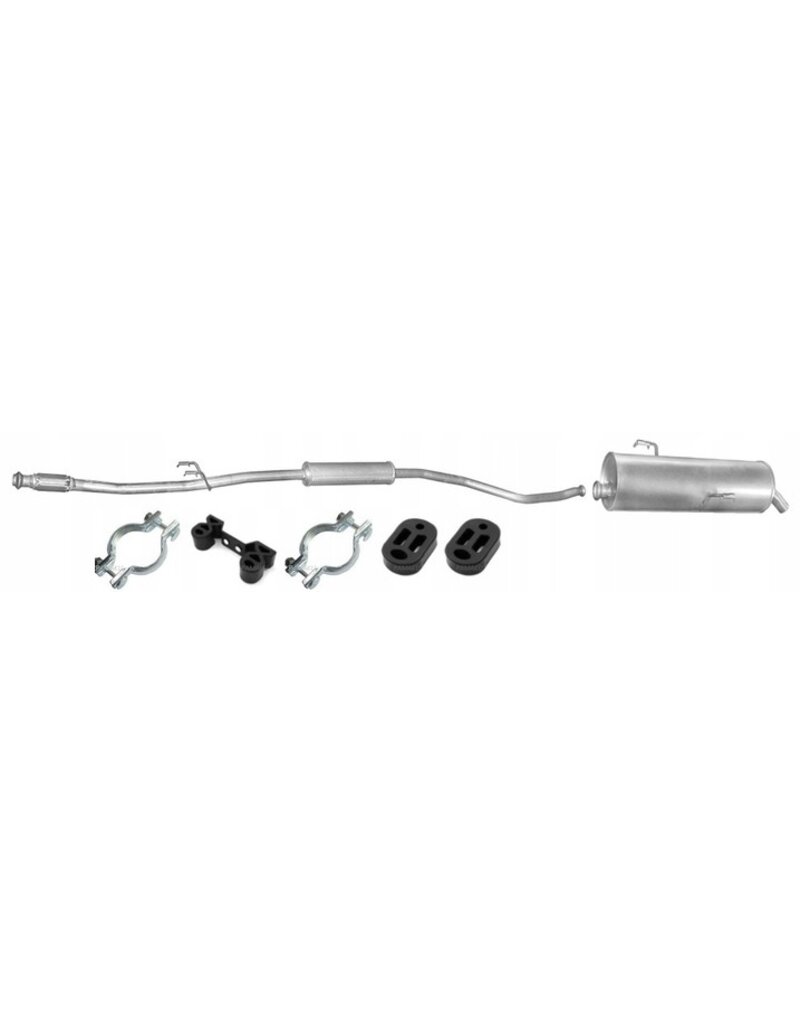 Polmo Uitlaat set, Tussendemper + Einddemper Peugeot 206
