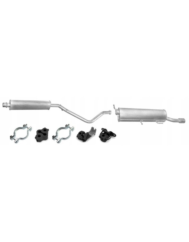Polmo Uitlaatset, Tussendemper + Einddemper Peugeot 307