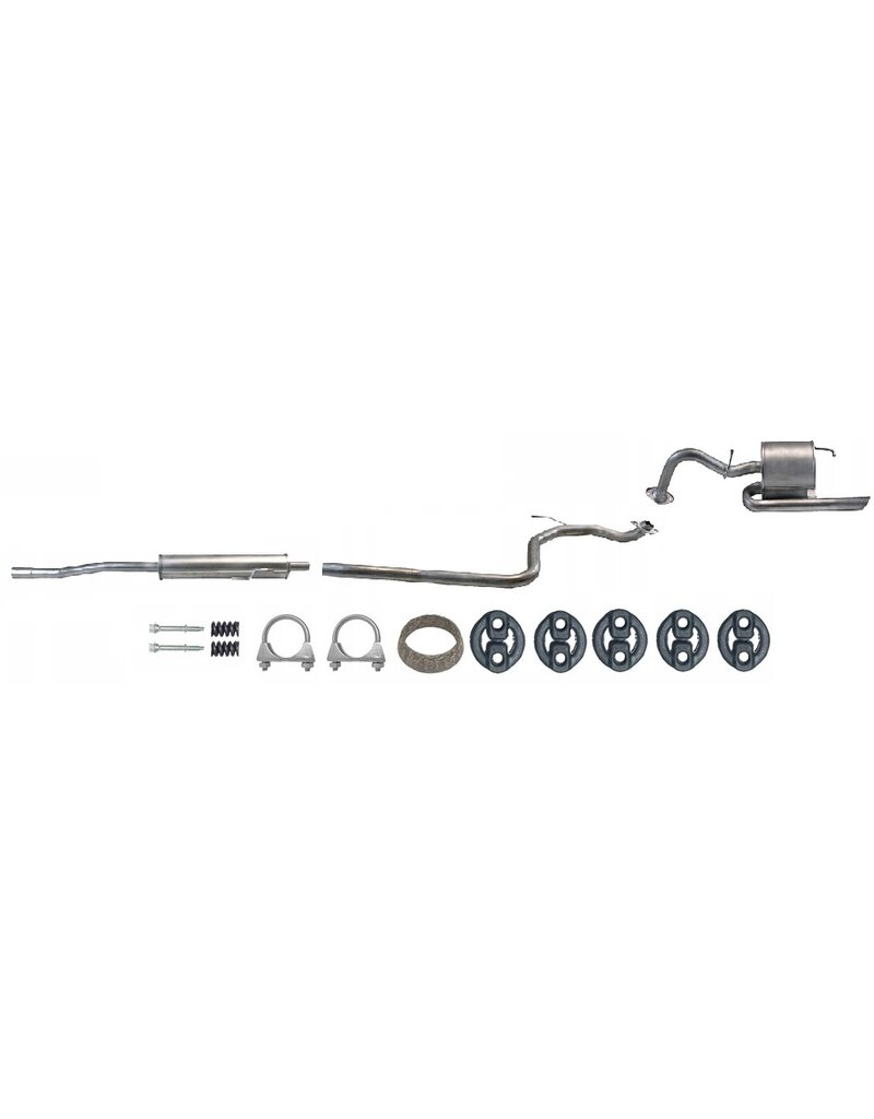Polmo Uitlaatset, Einddemper + Tussendemper Toyota Yaris Hatchback