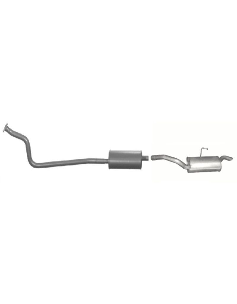 Topautoparts Uitlaatset, Einddemper + Tussendemper Citroën Jumpy