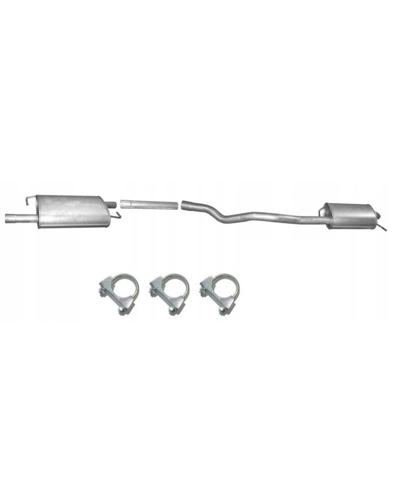 Polmo Uitlaatset, Einddemper + Tussendemper Volkswagen Transporter V 2.0 Benzine