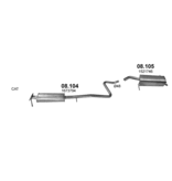 Polmo Uitlaatset, Middendemper + Einddemper Ford Fiesta 1.6