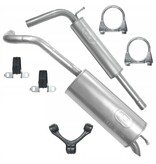 Polmo Uitlaatset, Einddemper + Tussendemper Seat Ibiza, Cordoba, Skoda Fabia, Volkswagen Polo