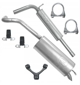 Polmo Uitlaatset, Einddemper + Tussendemper Seat Ibiza, Cordoba, Skoda Fabia, Volkswagen Polo