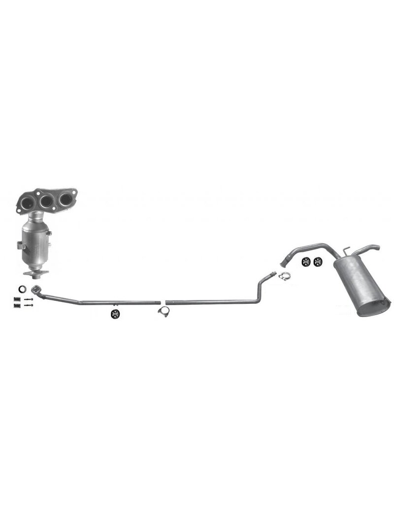 Topautoparts Complete uitlaat + Katalysator Citroën C1 / Peugeot 107 / Toyota Aygo