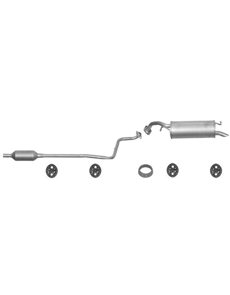 European Exhaust and Catalyst Uitlaatset, Middendemper + Einddemper Toyota Yaris 1.0