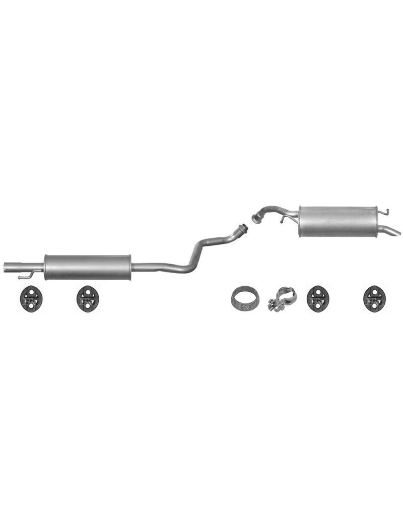 European Exhaust and Catalyst Uitlaatset, Einddemper + Middendemper Toyota Yaris 1.3