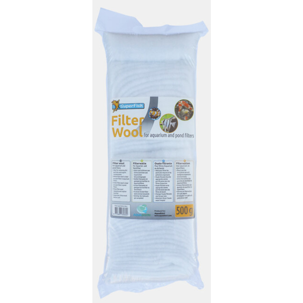pemmiproducts Witte universele filterwatten, fijn, 1 kg, aquarium- en vijverfilterwatten, geschikt voor de meeste filtertypes
