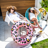 Zwemband 90 cm Panterprint Rose goud