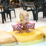 Zwembandjes 0-2 jaar Panterprint Rose goud