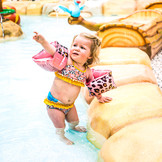 Zwembandjes 0-2 jaar Panterprint Rose goud