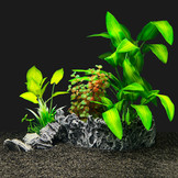 Aquarium decoratie set Steen Kunstplanten
