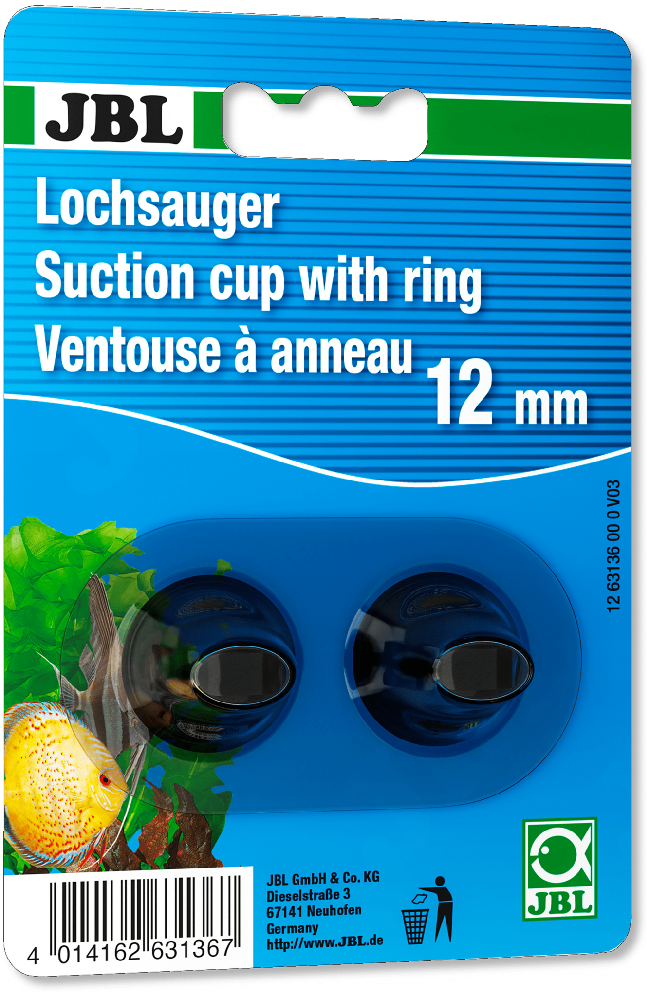 Zuignap 12mm Thermometer Glas 2 stuks