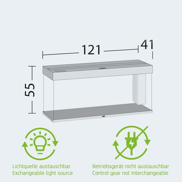 Aquarium Rio 240 Grijs LED