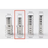 RVS slangpilaar verloop koppelstuk voor slang 12-16mm naar 16-22mm