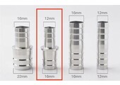 RVS slangpilaar verloop koppelstuk voor slang 12-16mm naar 16-22mm