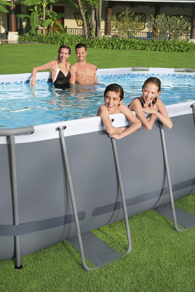 Zwembad power steel set ovaal grijs 549