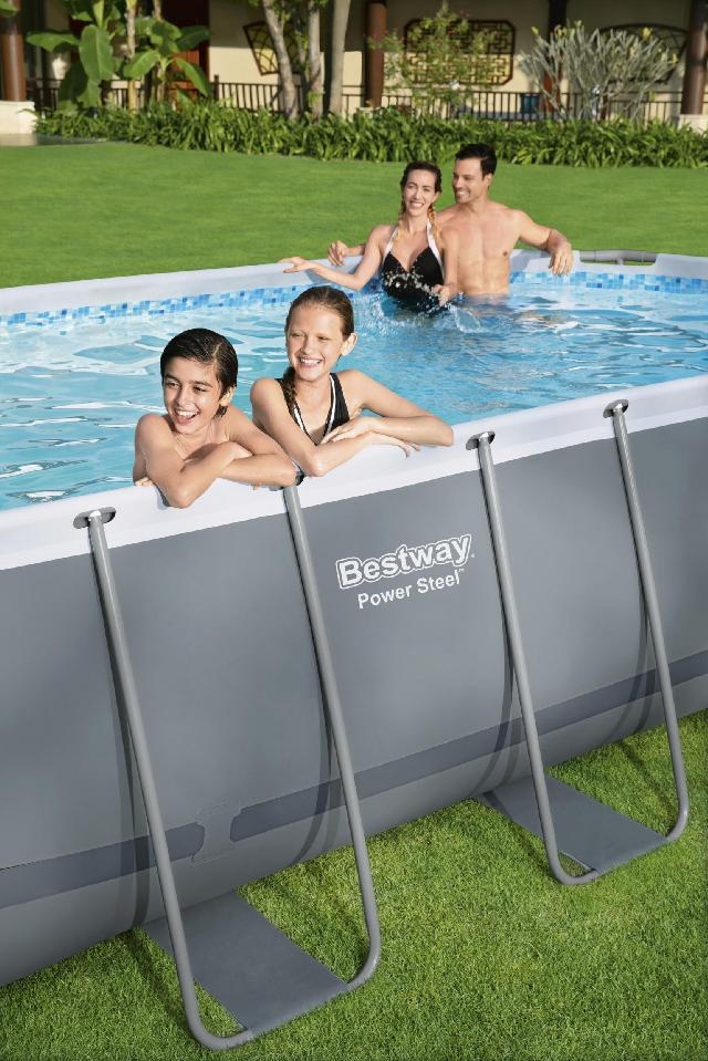 Zwembad power steel set ovaal grijs 549