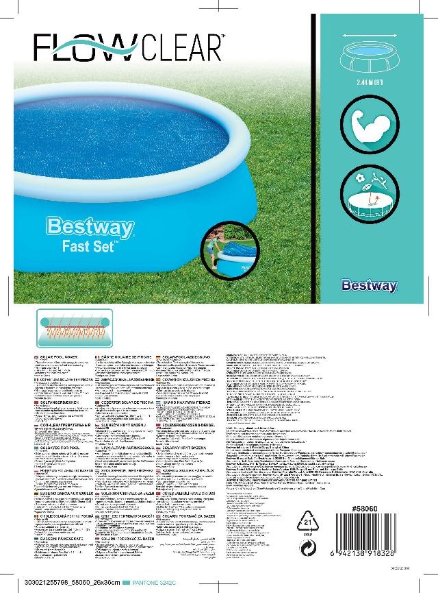 Zomerkleed solar Bestway Rond 244cm 80mu