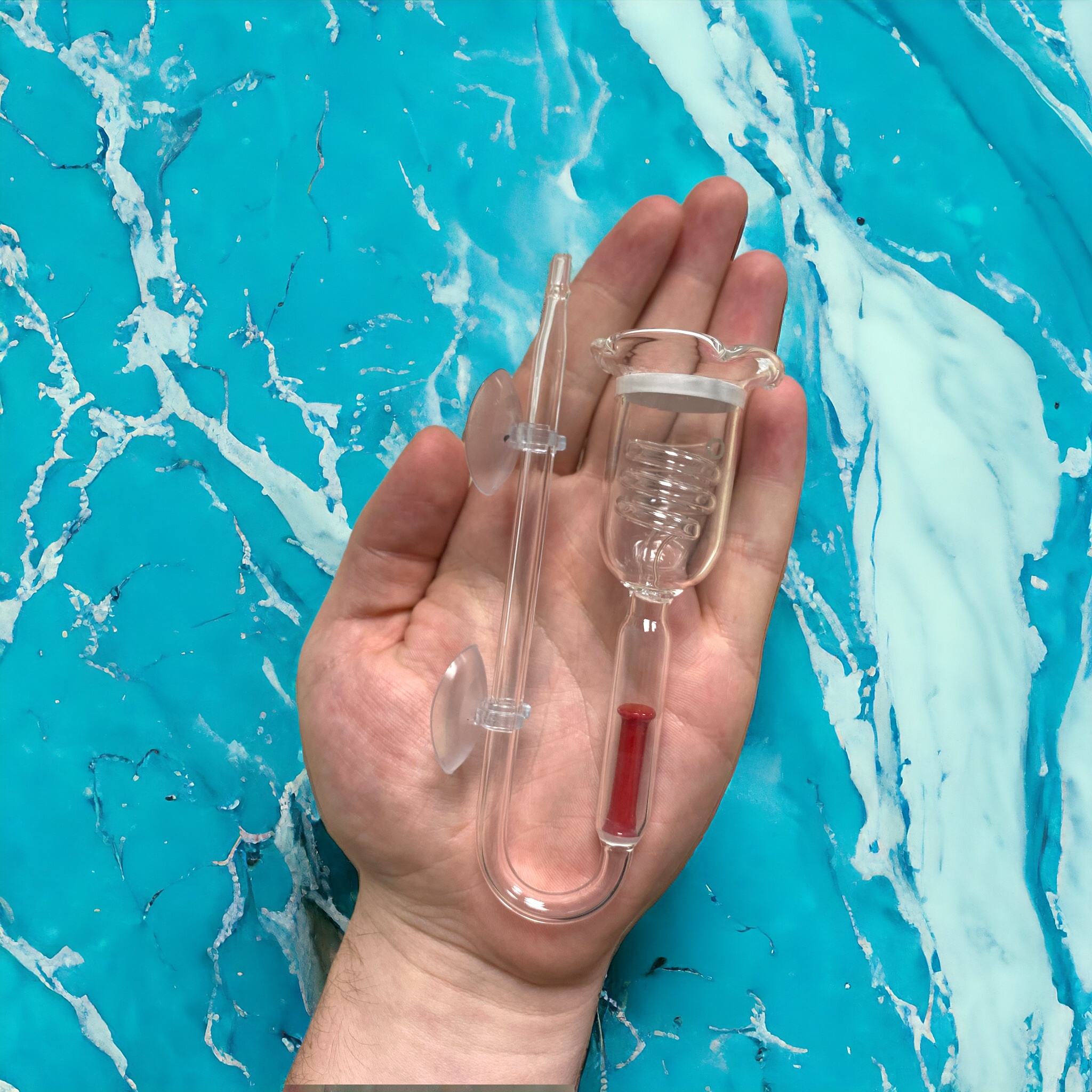 CO2 glazen diffuser 3in1 met 1 zuignap