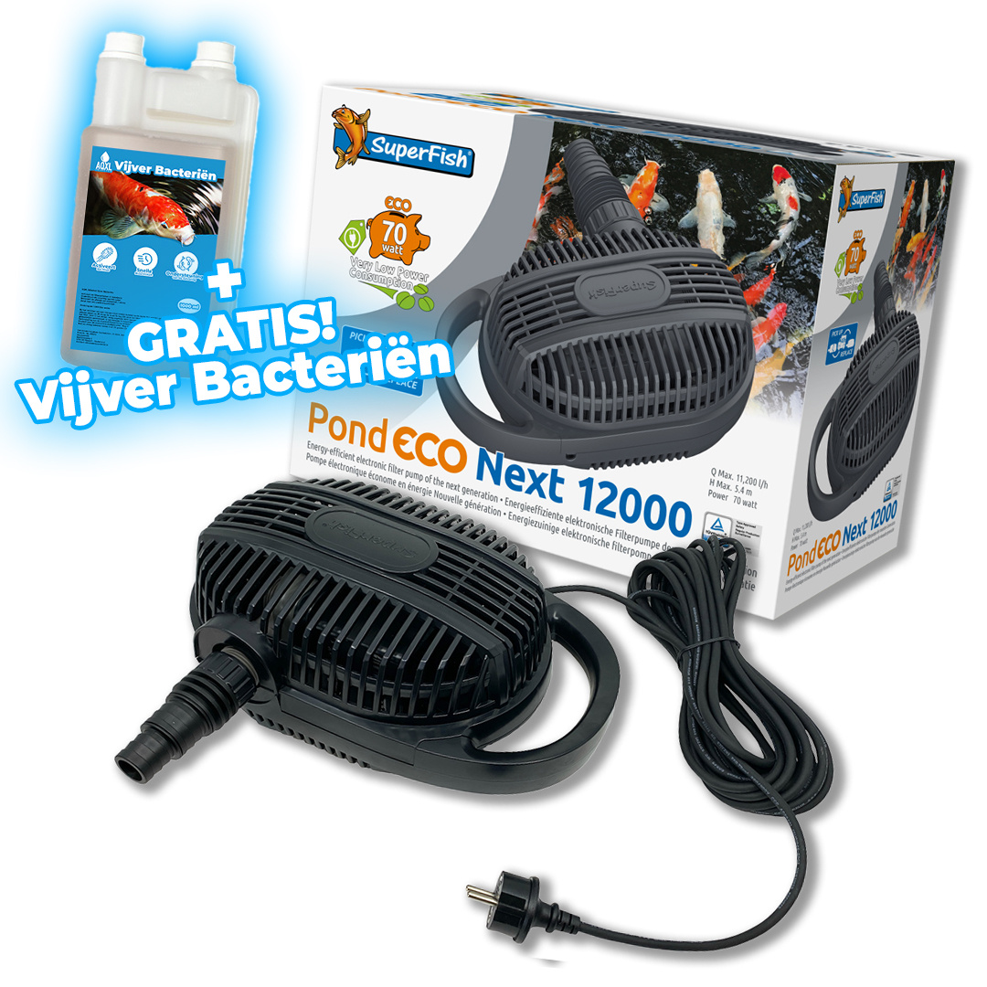 Pond Eco Next 12.000-70W + GRATIS Vijver Bacteriën!