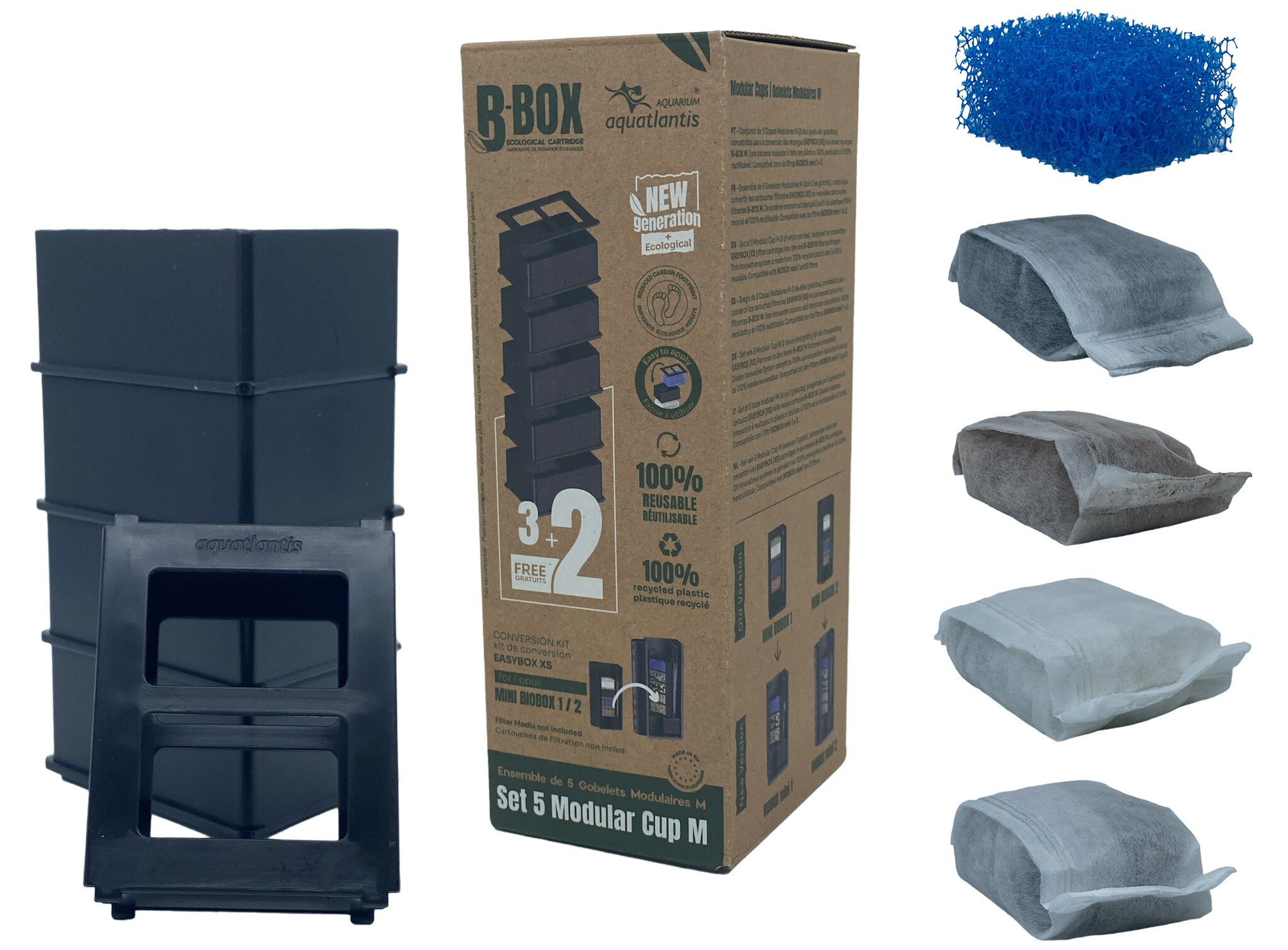 Filtercartridges + inhoud B-Box M (BioBox Mini 1/2) Startset