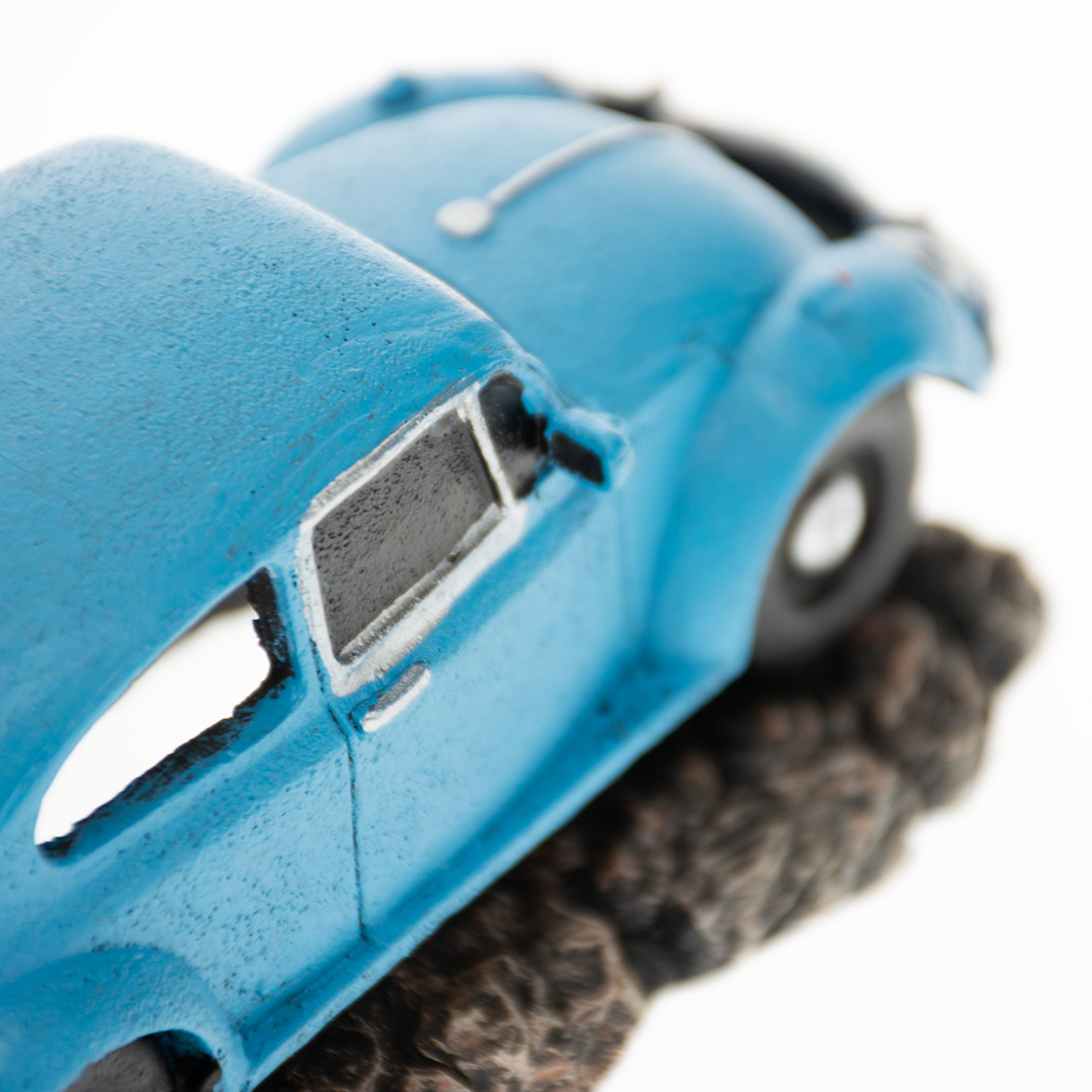 Classic Car Duits 15x7,5x6,5cm blauw