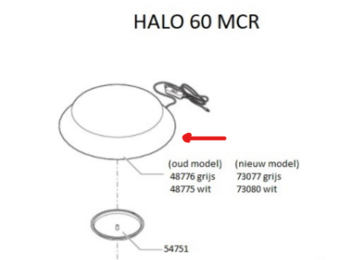 Vervangdeksel HALO 60 MCR wit DC