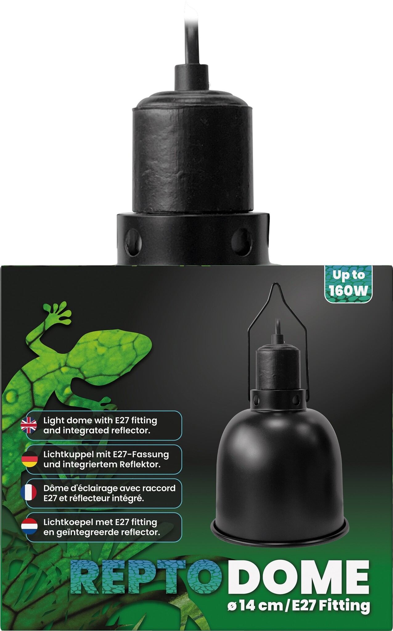 Dome E27 Fititng 14cm Zwart