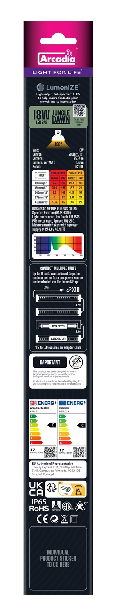 Lumenize Jungle Dawn Terrarium LED 290mm 18W