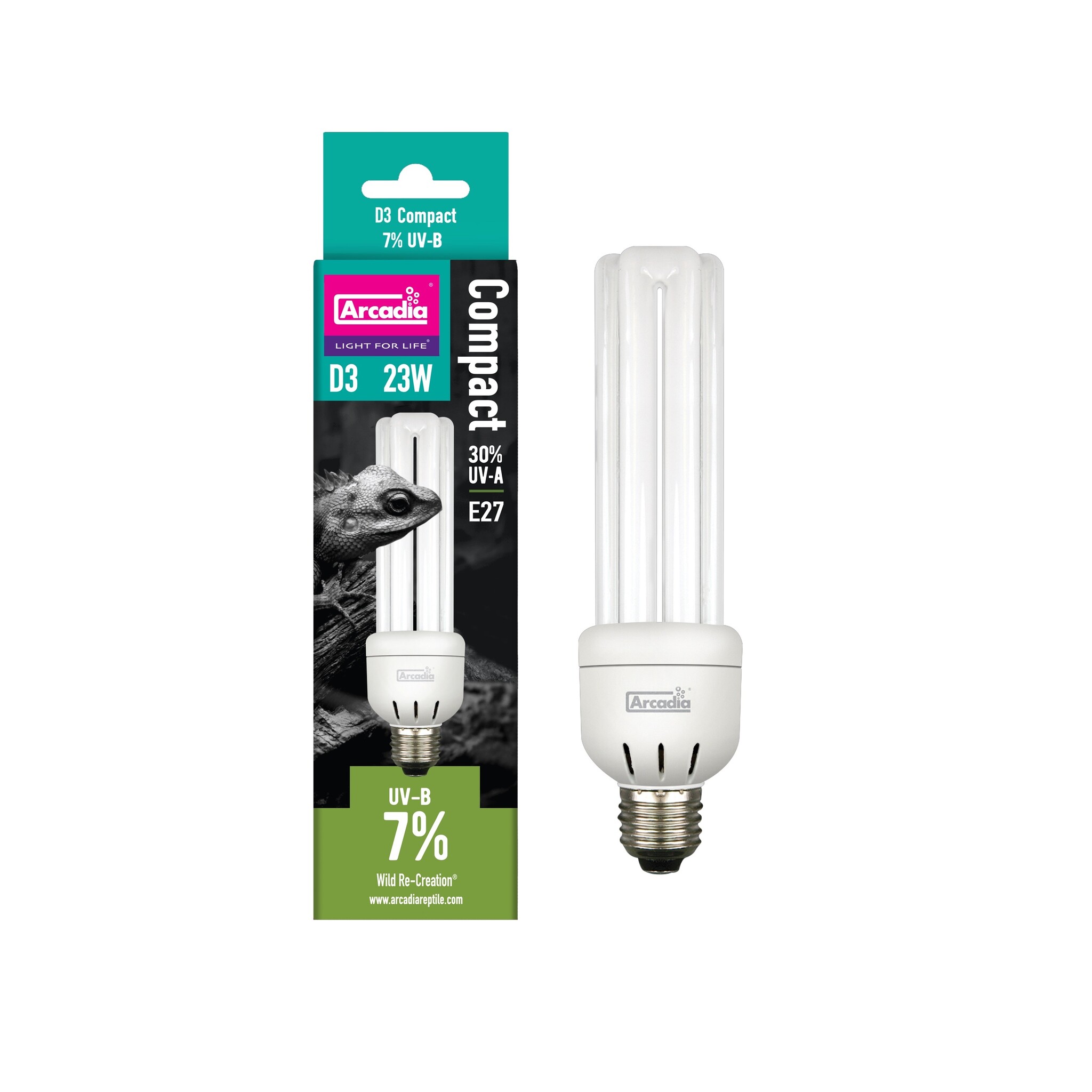 D3 compacte Terrarium UVB‑lamp 7% 23W