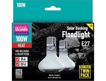 Arcadia Floodlight Zonlichtlamp 100W Twin Pack