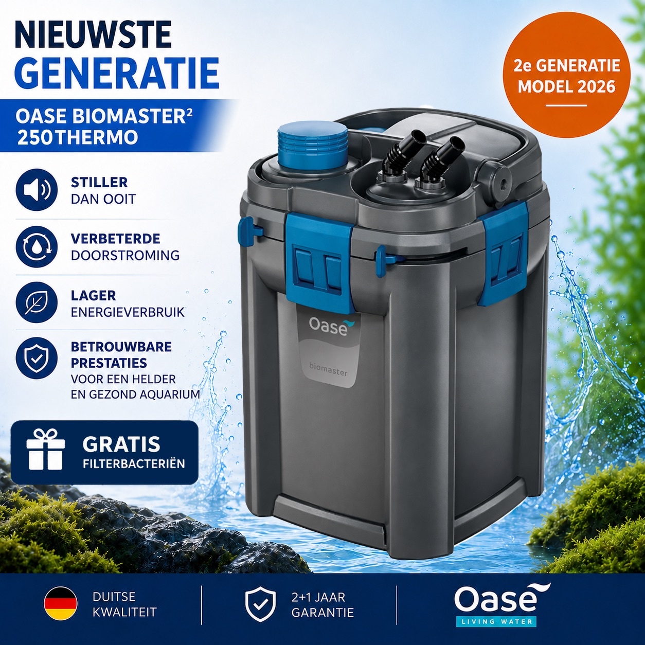BioMaster2 Thermo 250 + GRATIS Opstartbacteriën