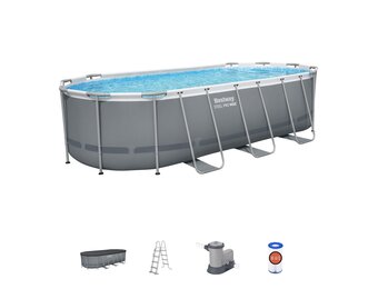 zwembad steel pro max set ovaal grijs 549
