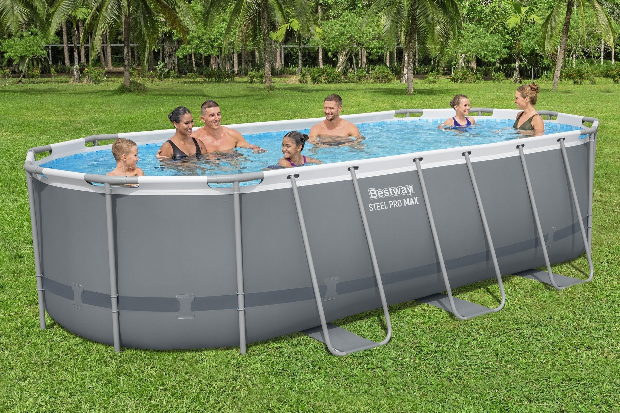 zwembad steel pro max set ovaal grijs 549