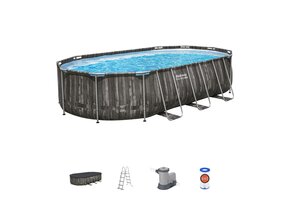 zwembad steel pro max set ovaal hout 610