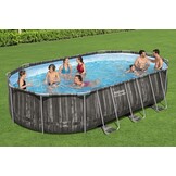 zwembad steel pro max set ovaal hout 610