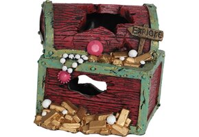 ornament schatkist rood 12cm