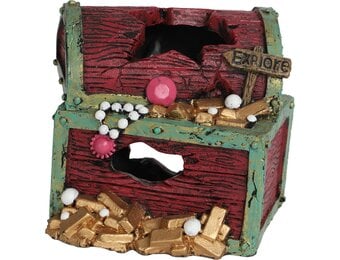 ornament schatkist rood 12cm