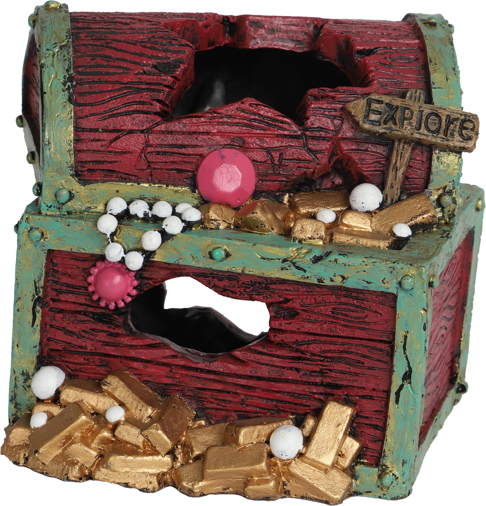 ornament schatkist rood 12cm